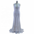 Q031 deep v neck beaded high quality bridal beach sexy backless wedding dress bridal